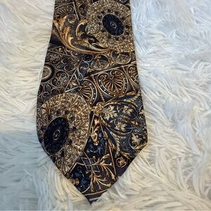 Van Heusen Gold and Blue Ornate Tie